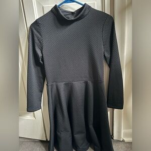 Free People Size S Black mock neck 3/4 sleeve mini dress
